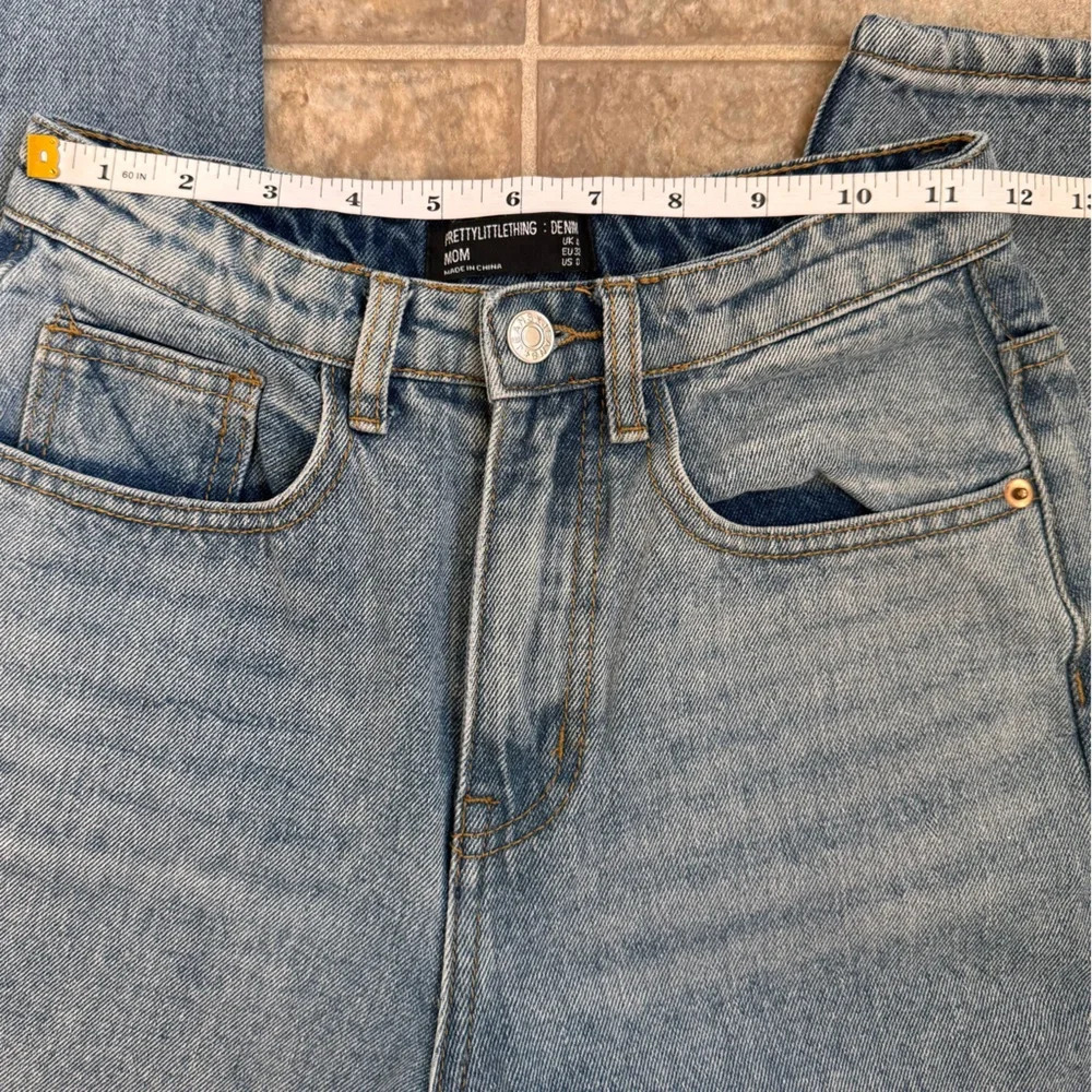 PrettyLittleThing Mom Distressed Ripped Jeans size 0 - Picture 9 of 14